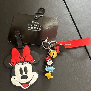 Disney Minnie Mouse luggage tag and lanyard set